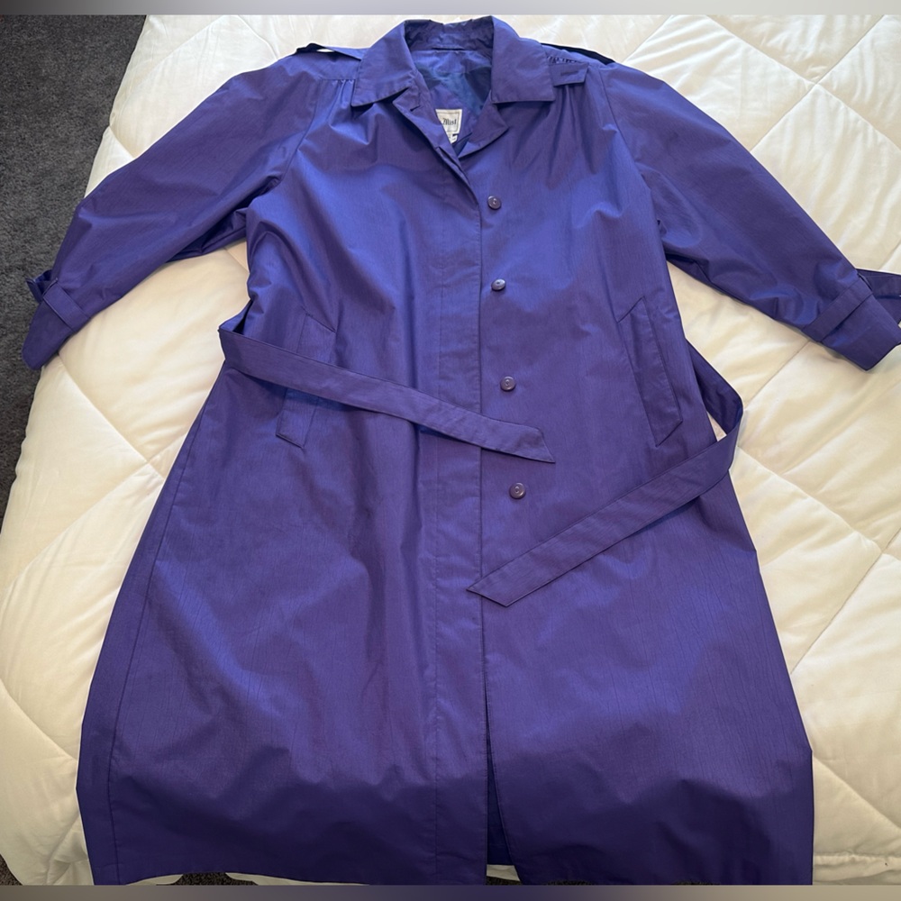Vintage British Mist - Vibrant Purple - Rain/Trench Coat 
Size 14